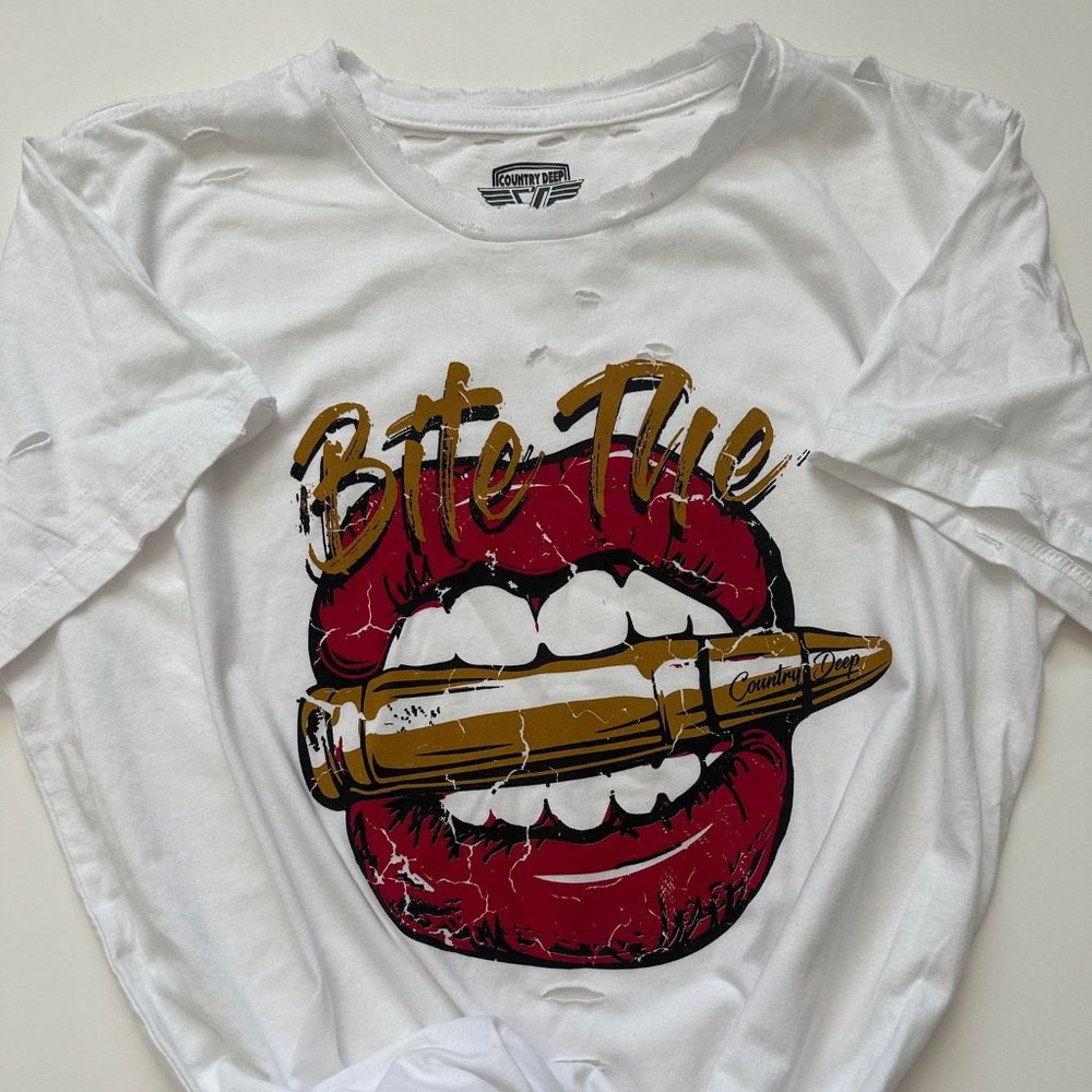 Bite the Bullet Distressed Tee